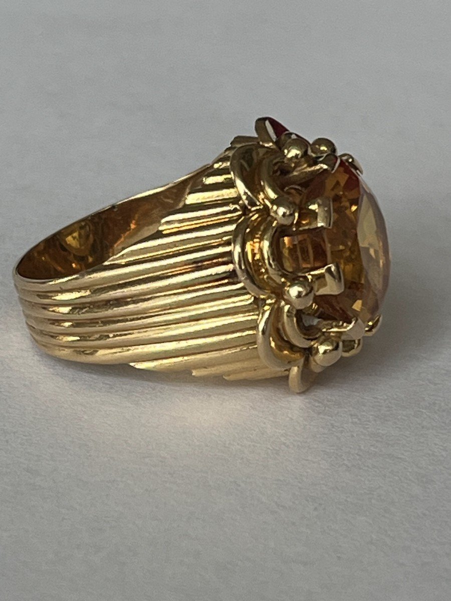 6163- Yellow Gold Citrine Ring-photo-4