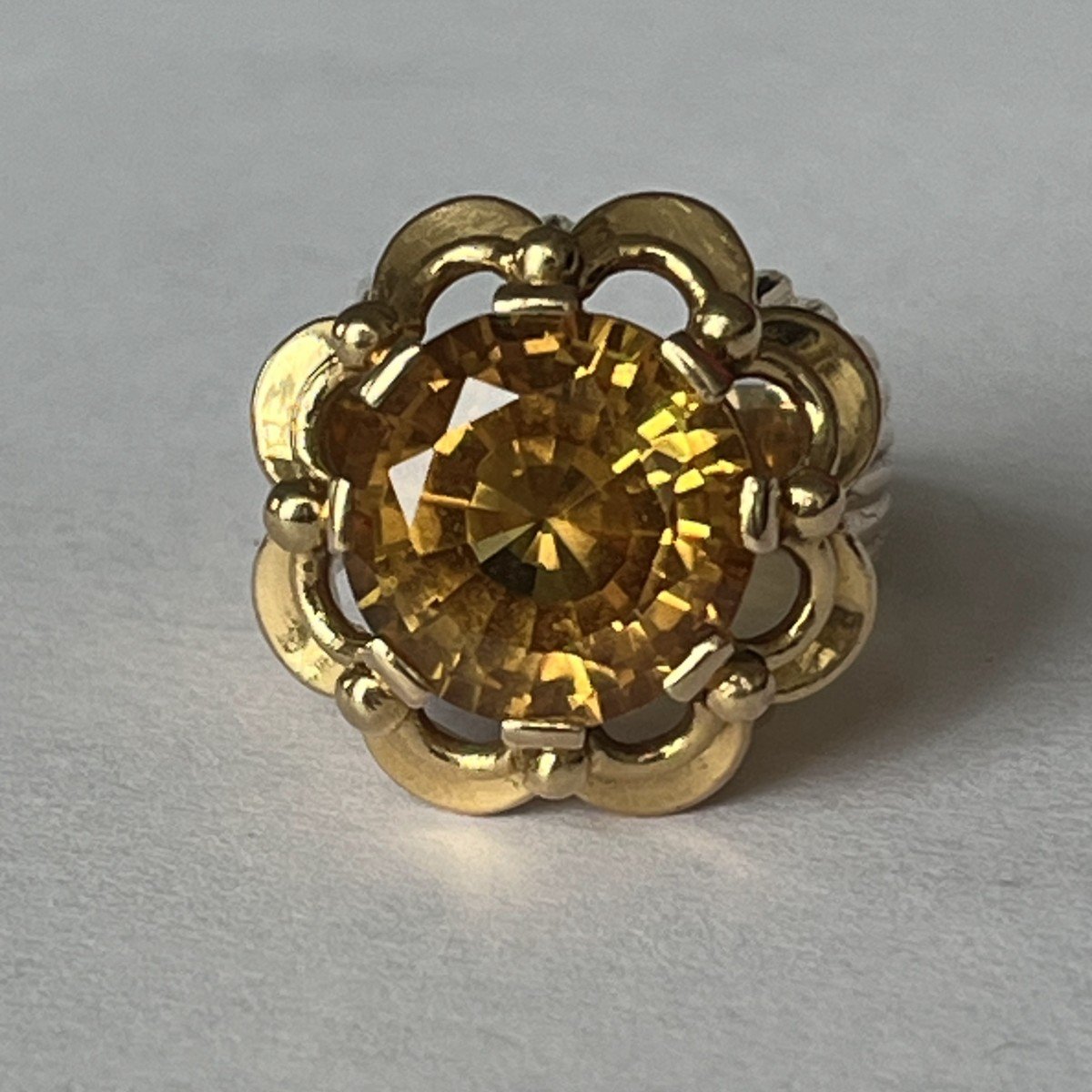 6163- Yellow Gold Citrine Ring