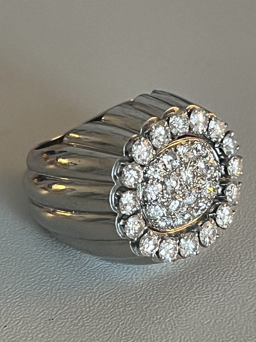 6186- Platinum Diamond Dome Ring-photo-1