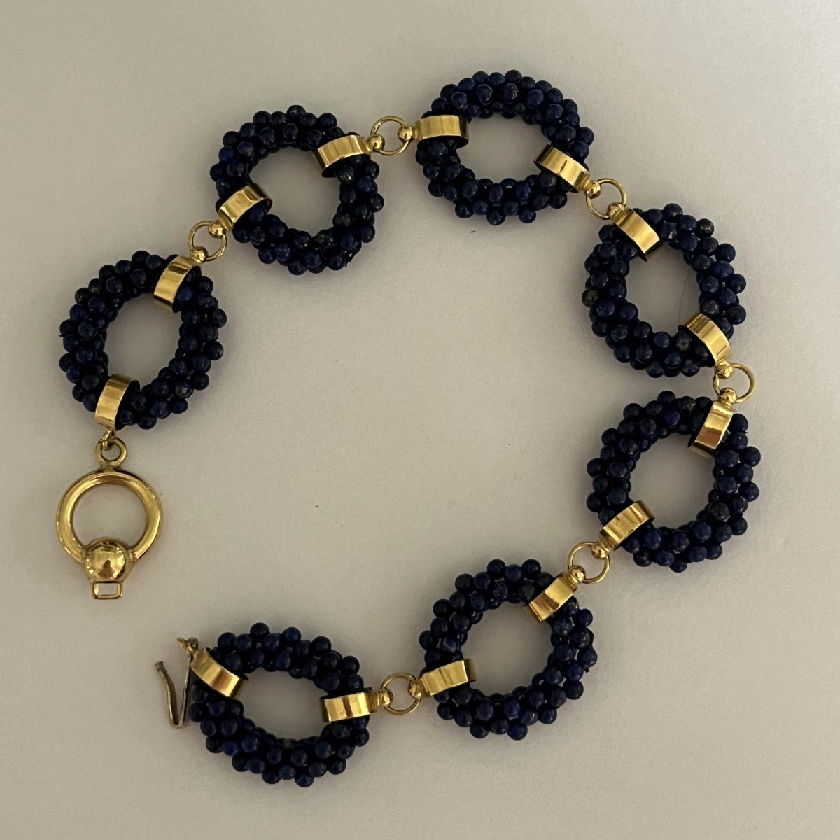 6070- Yellow Gold Lapis Lazuli Bracelet