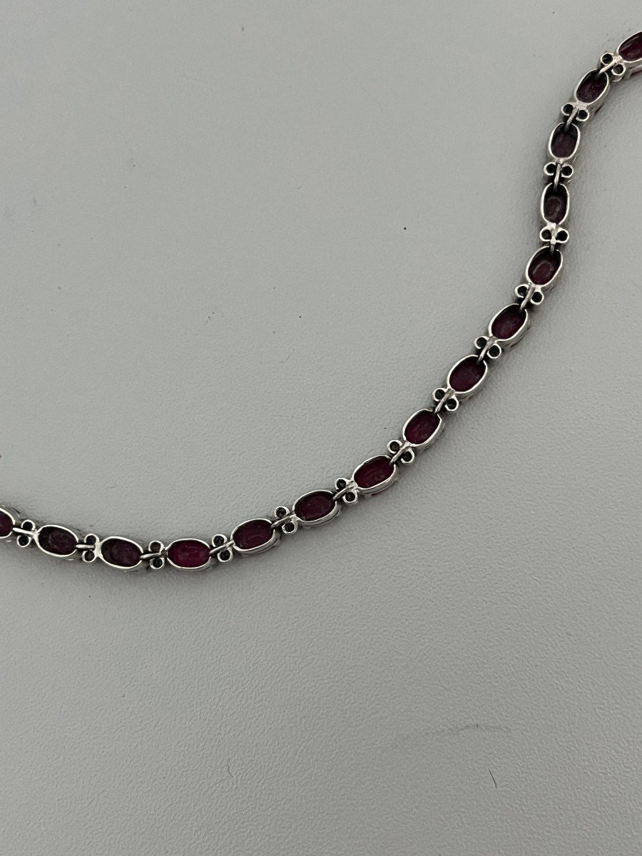 6270- White Gold Ruby Diamond River Bracelet-photo-3