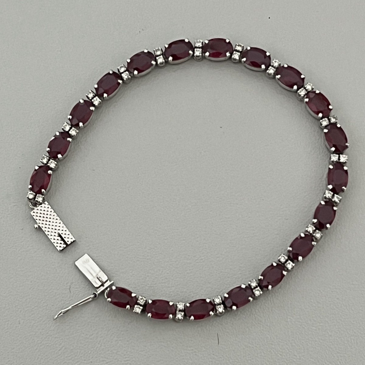 6270- White Gold Ruby Diamond River Bracelet