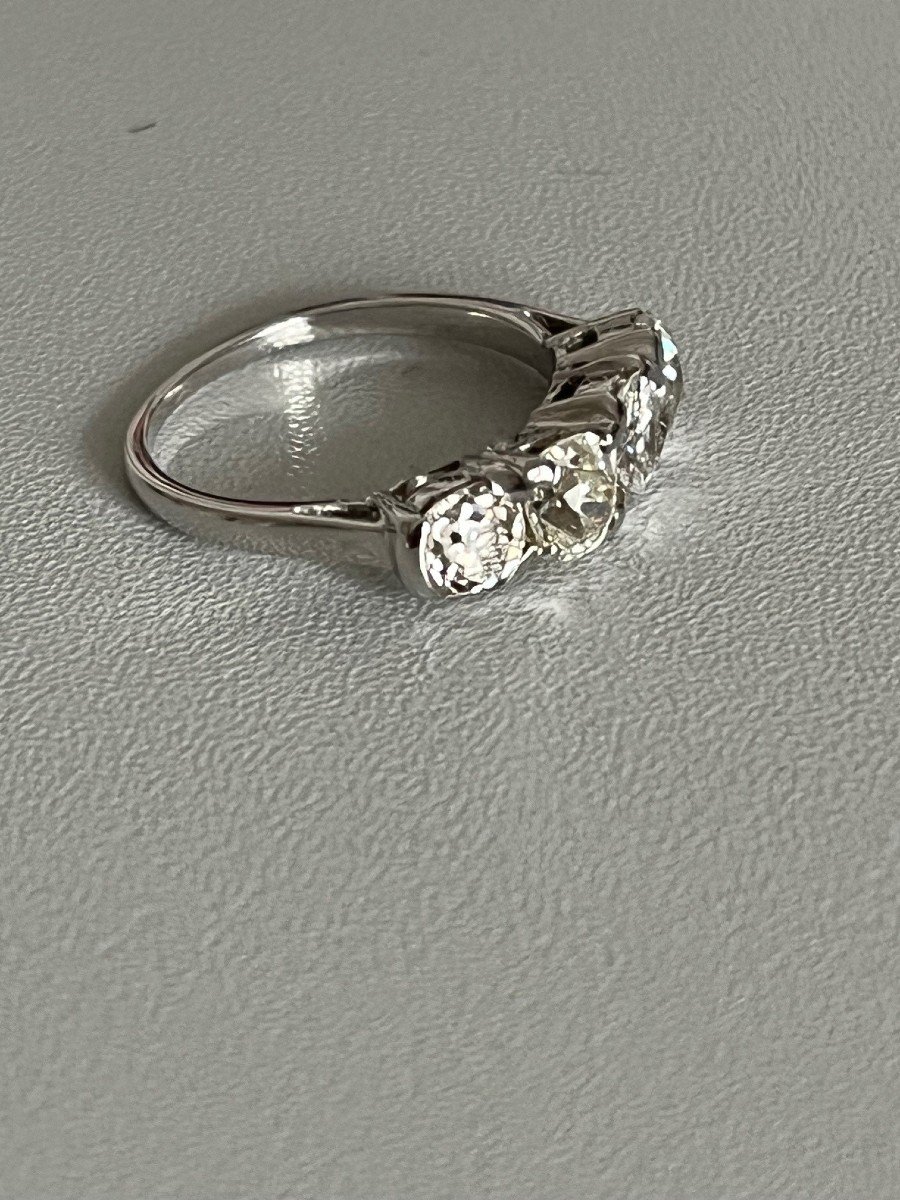 5498- Bague Jarretière Or Gris Diamants 1,00 Ct-photo-3