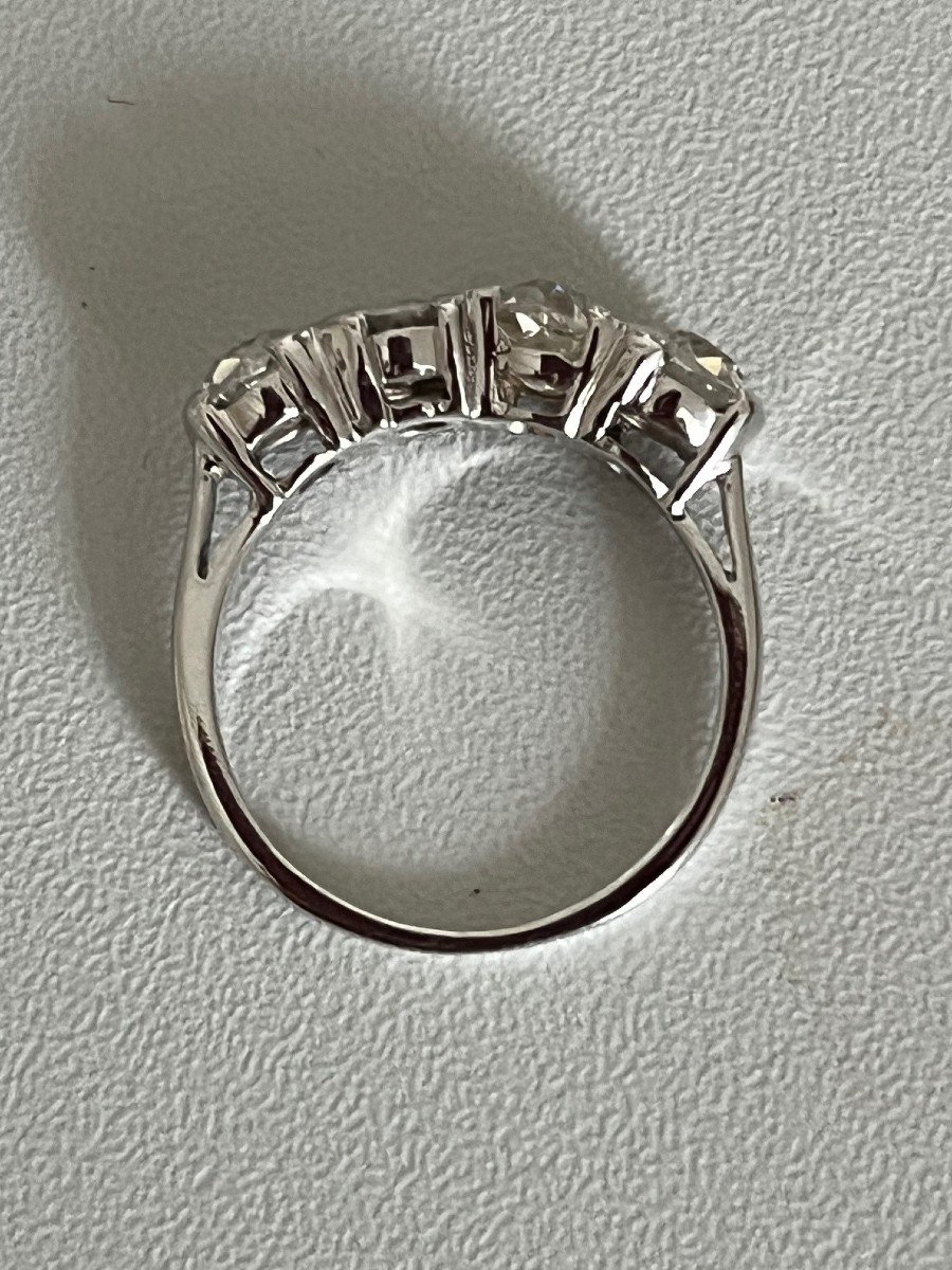 5498- Bague Jarretière Or Gris Diamants 1,00 Ct-photo-4