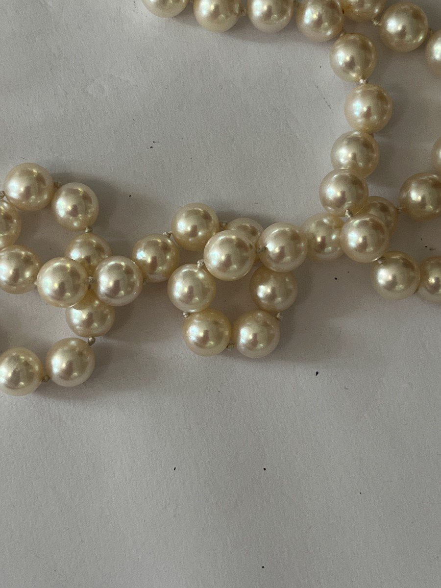 6099- Pearl Necklace 94 Cm Yellow Gold Clasp-photo-2