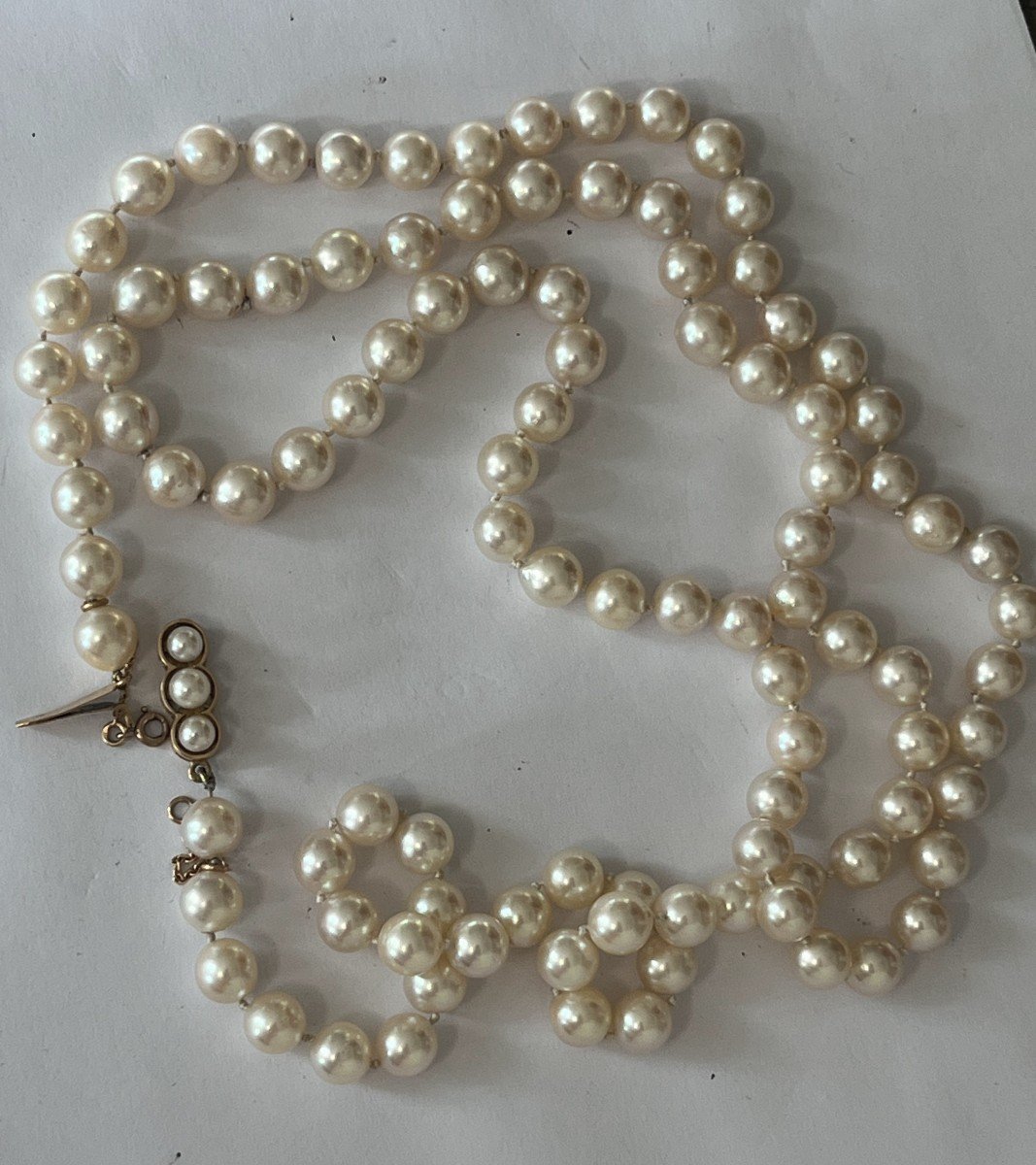 6099- Pearl Necklace 94 Cm Yellow Gold Clasp