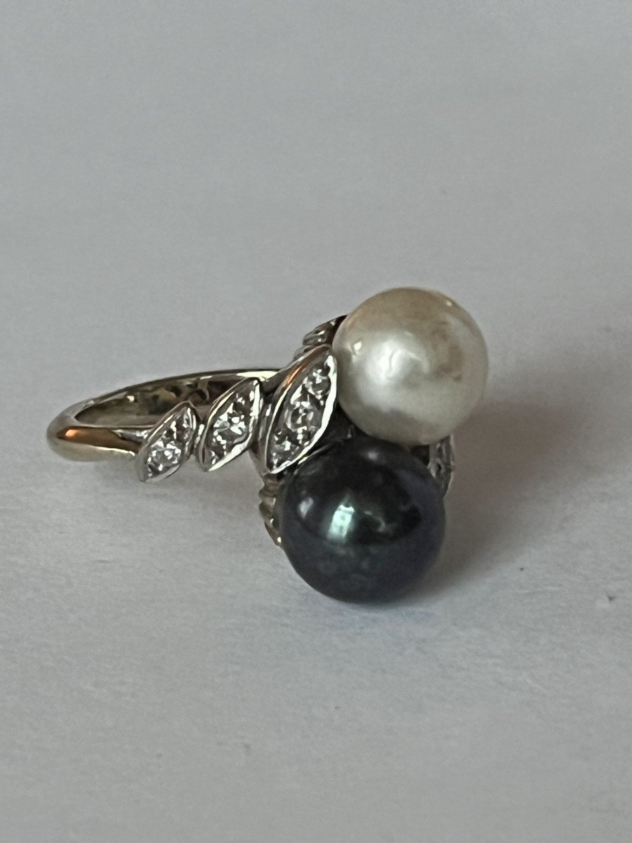 6200- You & Me Ring Grey Gold Pearls-photo-4