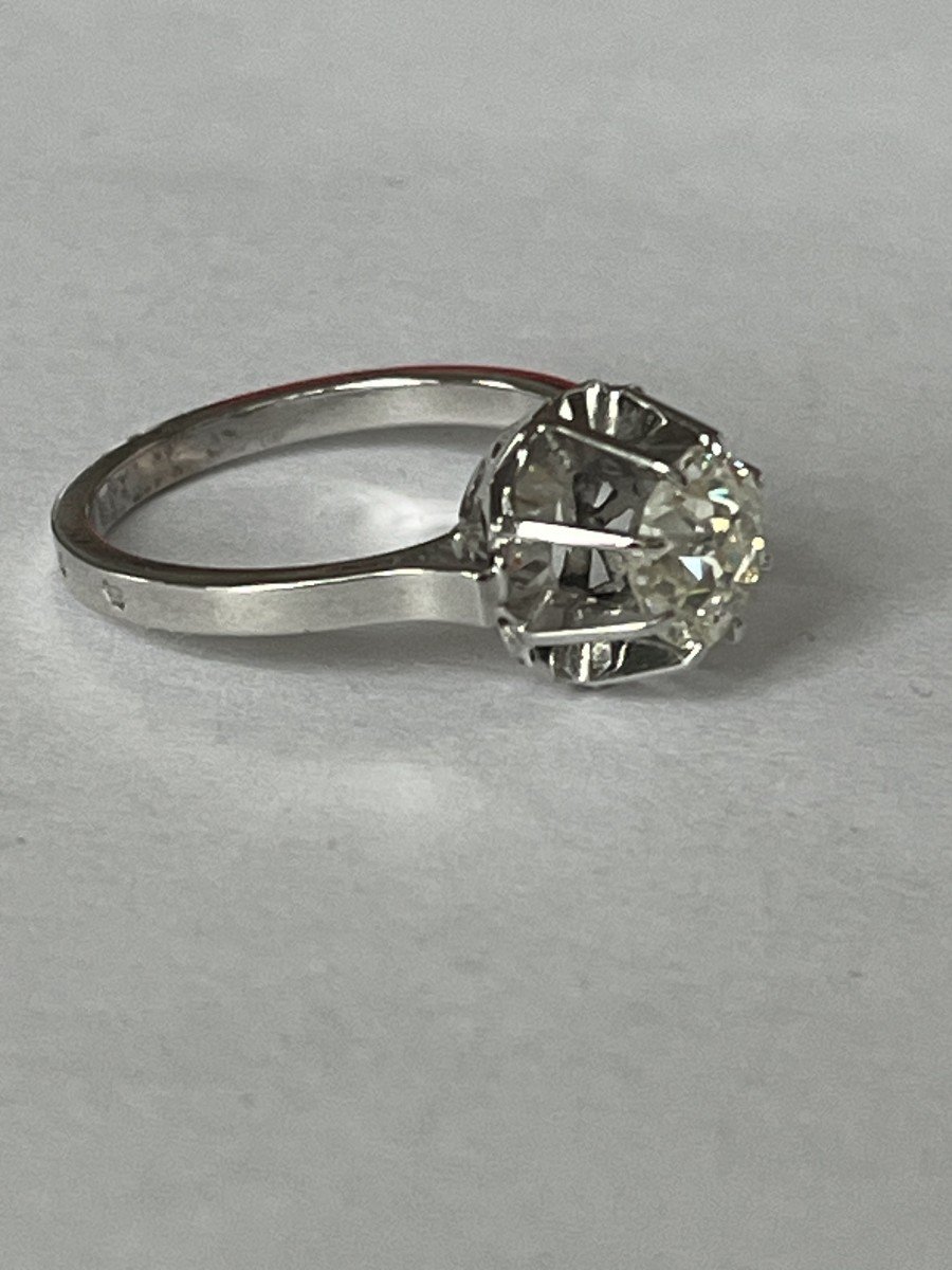 6266- Solitaire Ring White Gold Diamond 1.10 Ct-photo-4