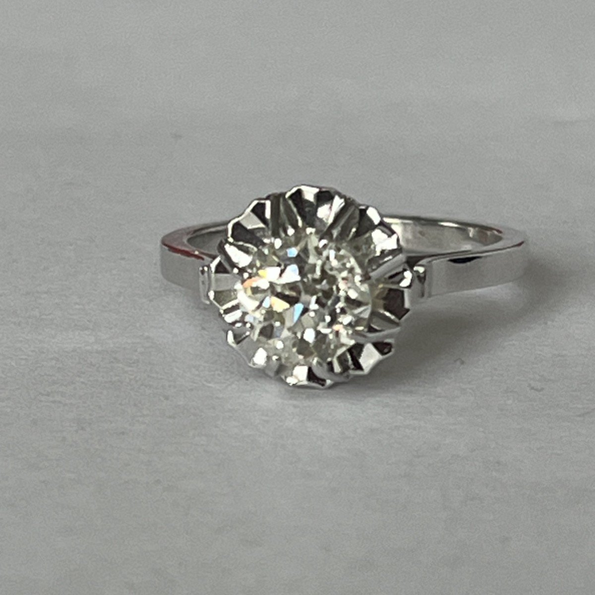 6266- Solitaire Ring White Gold Diamond 1.10 Ct