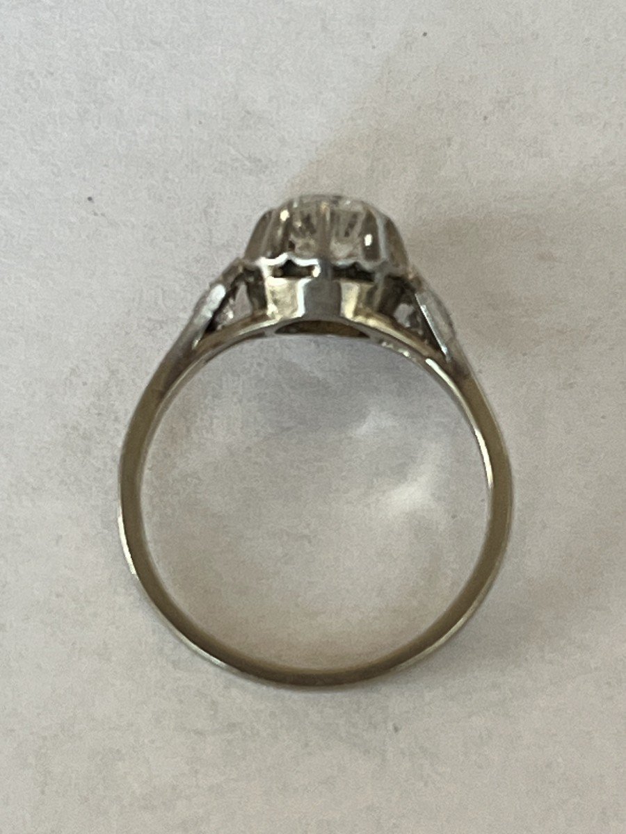 6286- Bague Solitaire Or Gris Platine Diamant 0,80 Ct-photo-3