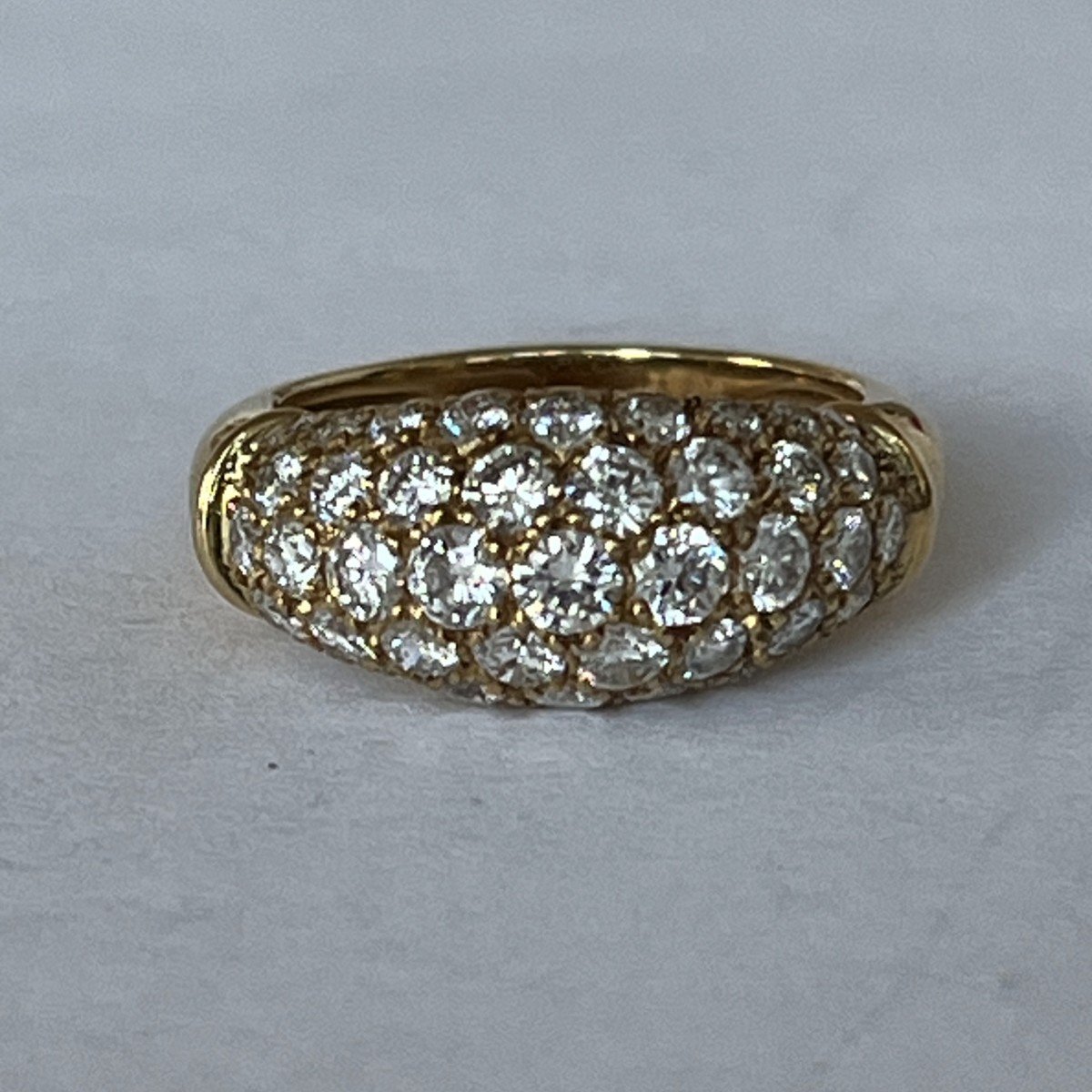 6290- Yellow Gold Diamond Bangle Ring 1.10 Ct