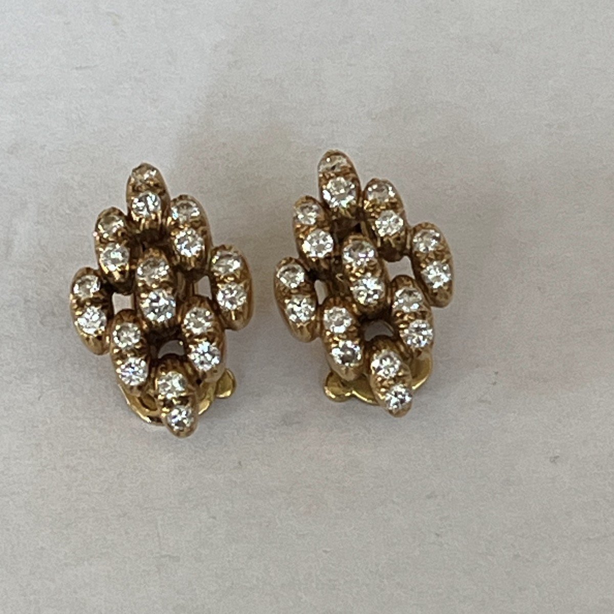 6295- Boucles d'Oreilles Oj Perrin Or Jaune Diamants