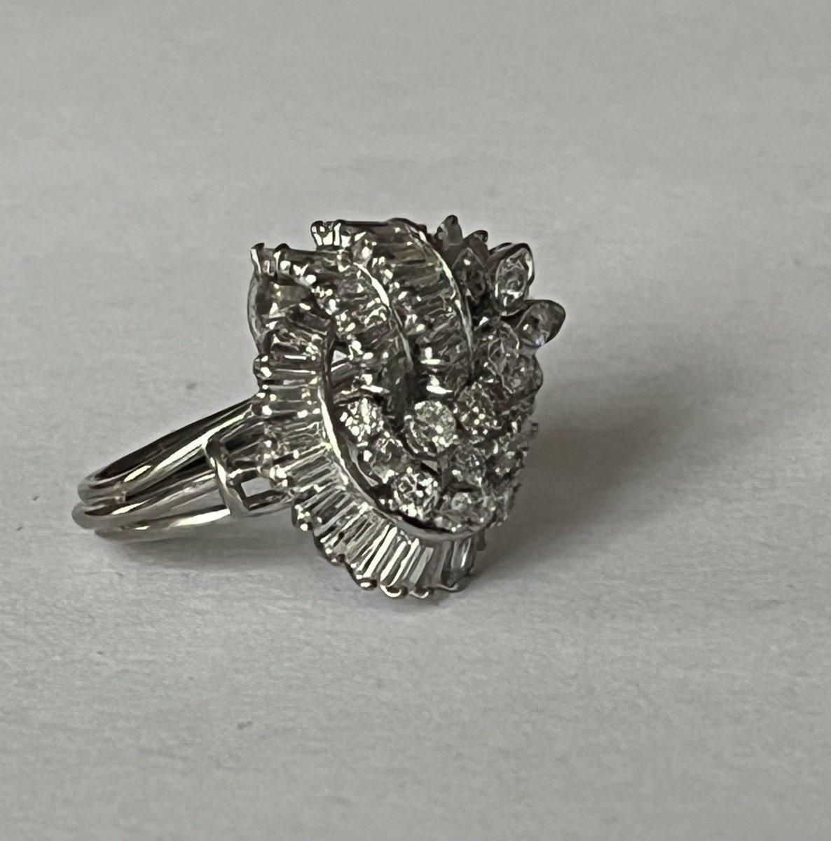 6328- White Gold Diamond Cocktail Ring-photo-1