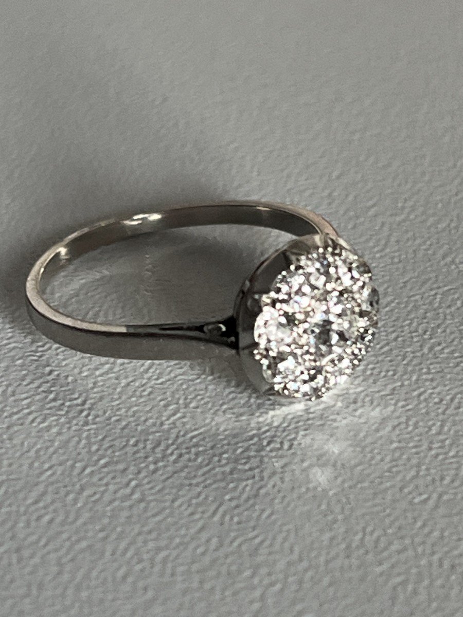 6356- Bague Marguerite Platine Diamants-photo-3