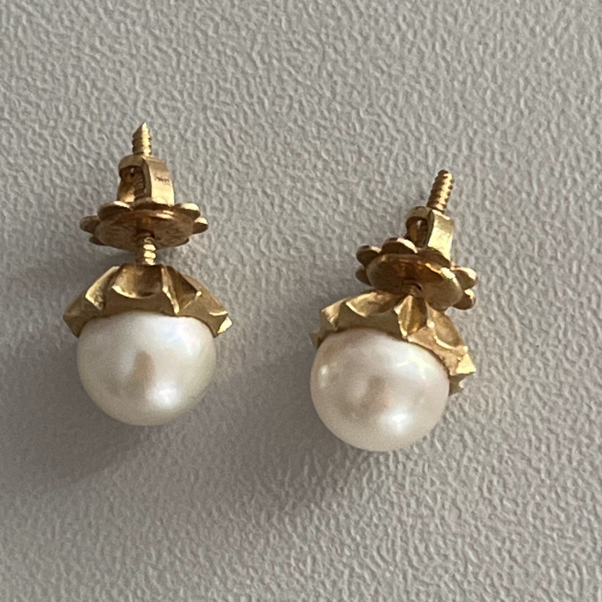 6206- Yellow Gold Akoya Pearl Earrings-photo-2