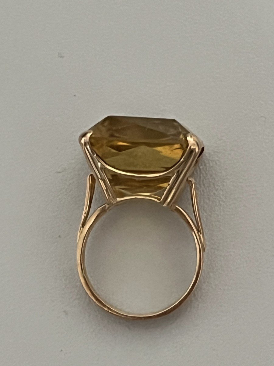 6282- Bague Cocktail Or Jaune Citrine-photo-4