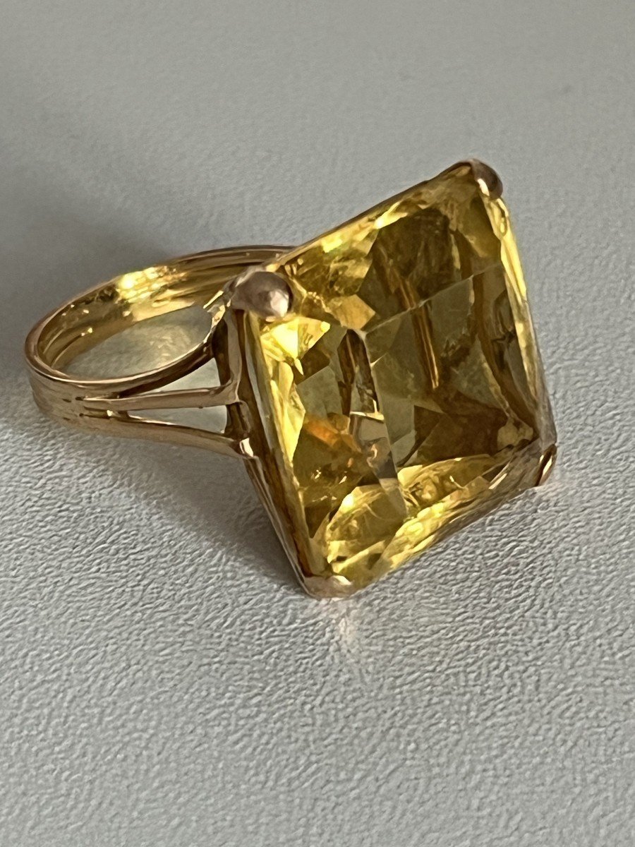 6282- Bague Cocktail Or Jaune Citrine-photo-1