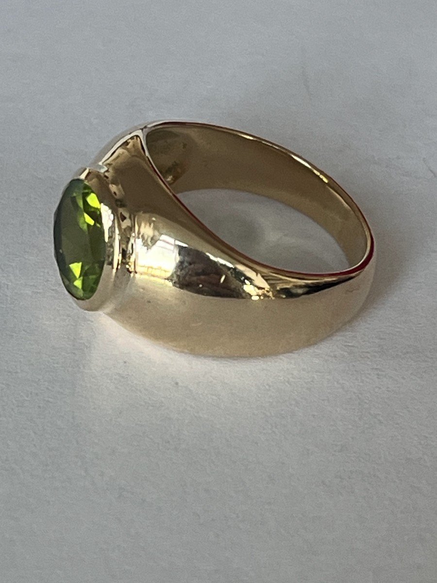 6188- Yellow Gold Peridot Bangle Ring 4.00 Ct-photo-3