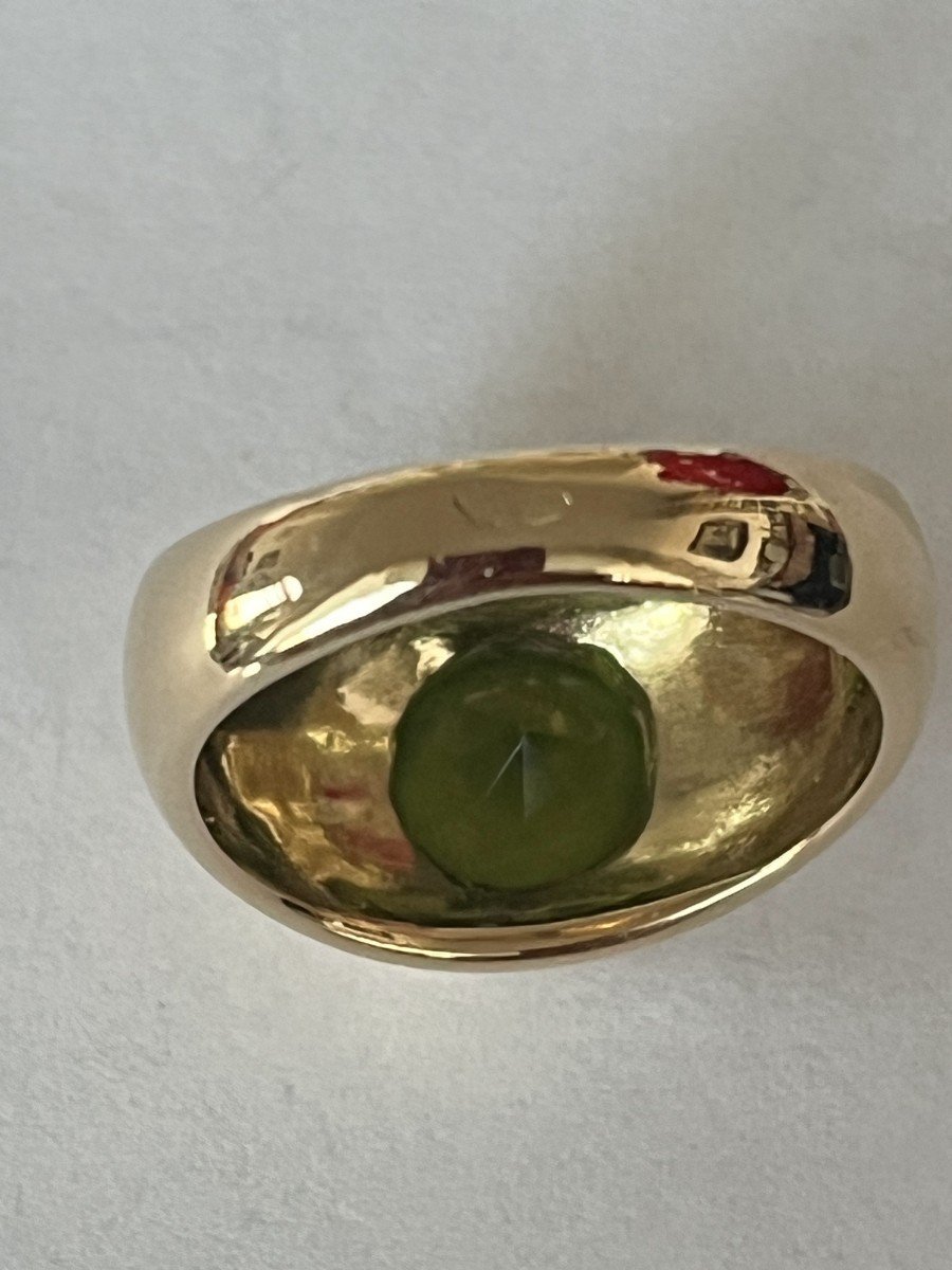 6188- Yellow Gold Peridot Bangle Ring 4.00 Ct-photo-4