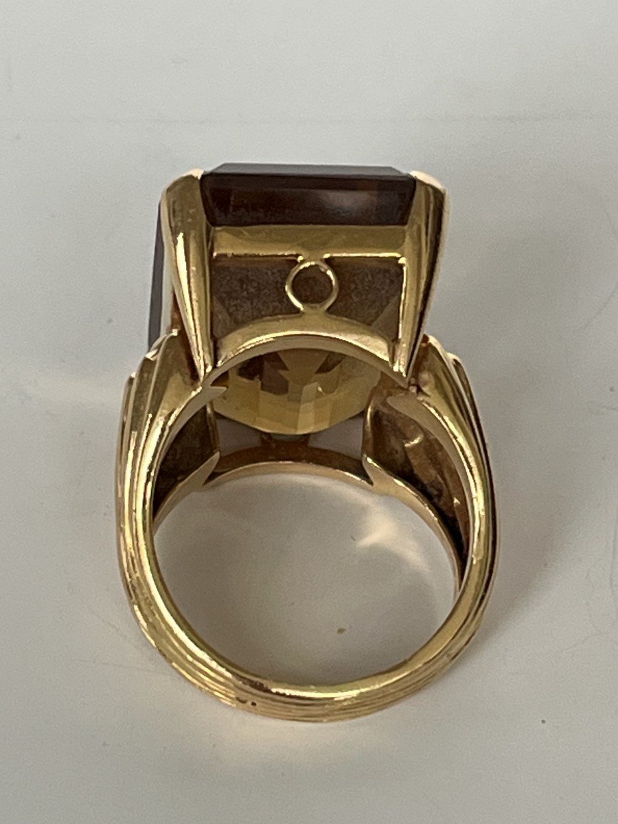 6224- Yellow Gold Ring With Citrine Of 30.00 Ct-photo-3