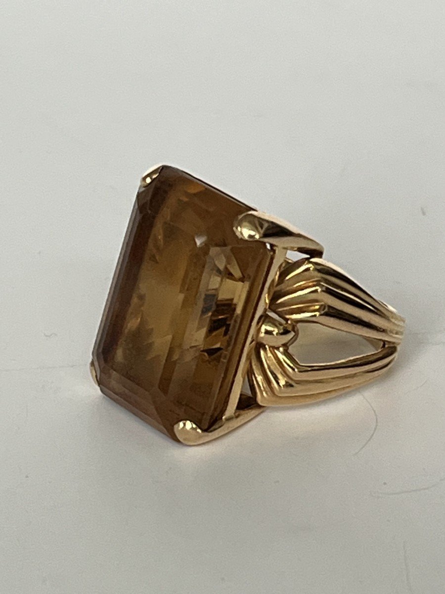 6224- Yellow Gold Ring With Citrine Of 30.00 Ct-photo-4