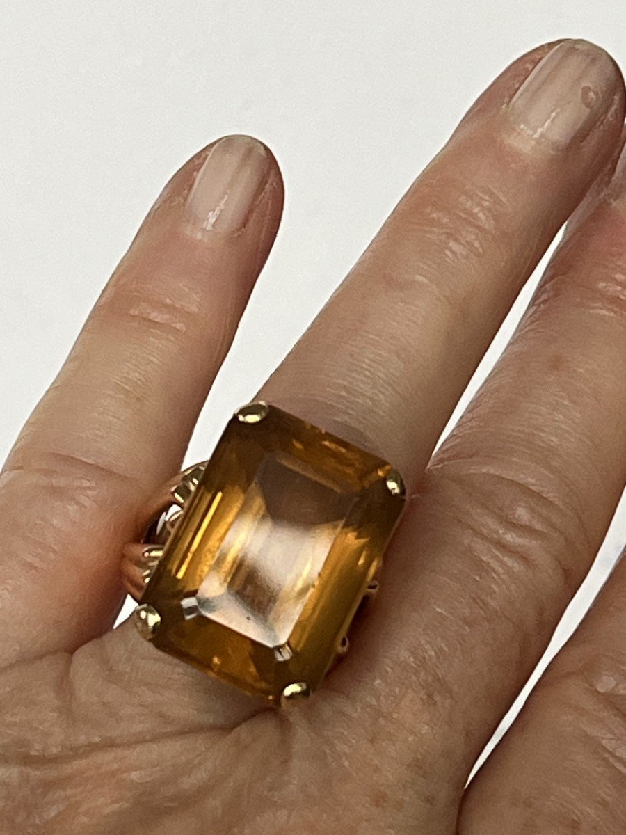 6224- Yellow Gold Ring With Citrine Of 30.00 Ct-photo-1