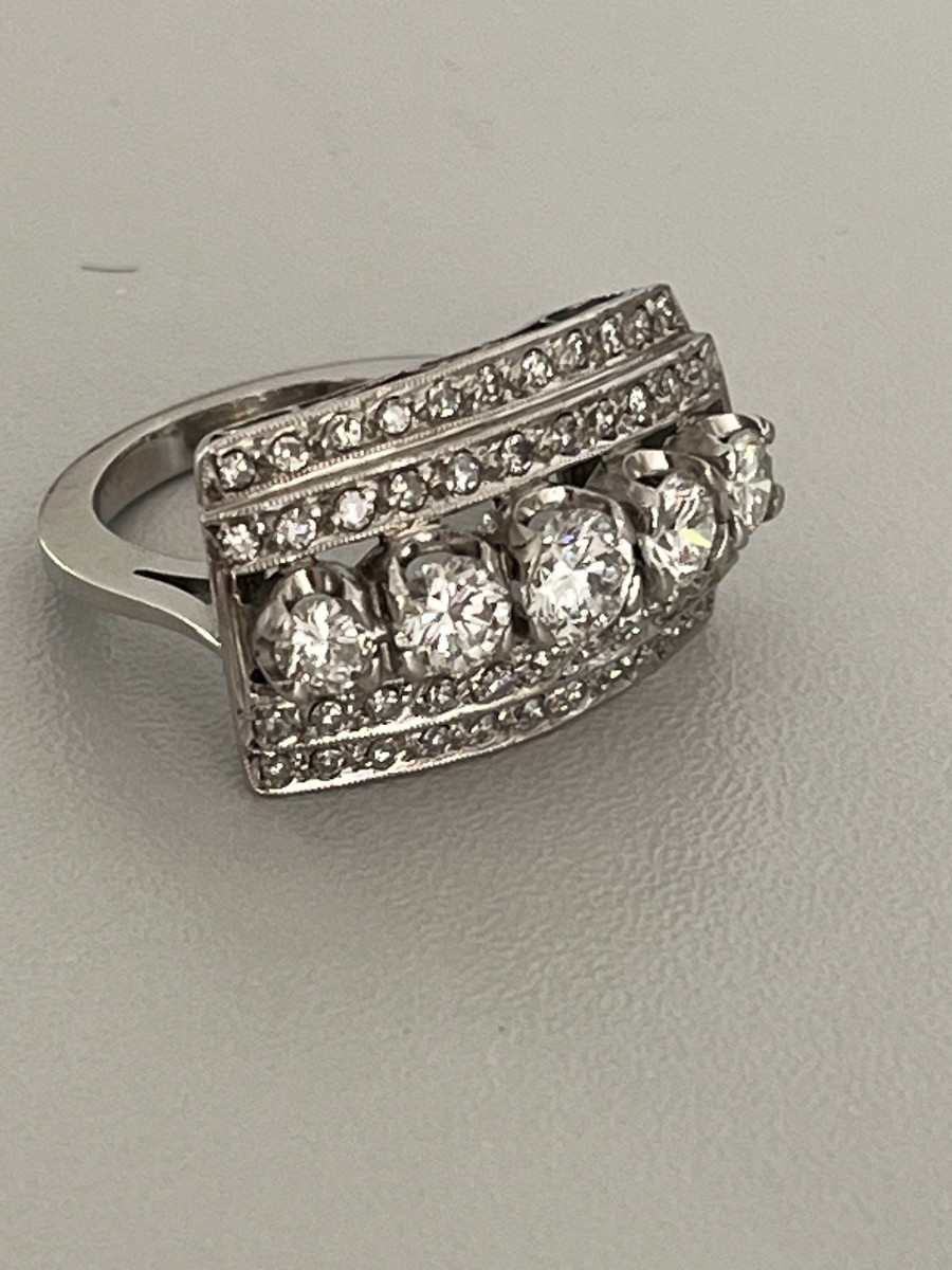 6402- Platinum Garter Ring With 1.60 Ct Diamonds-photo-2