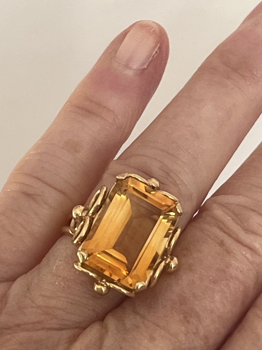 2517- Yellow Gold Ring With 9.35 Ct Citrine-photo-2