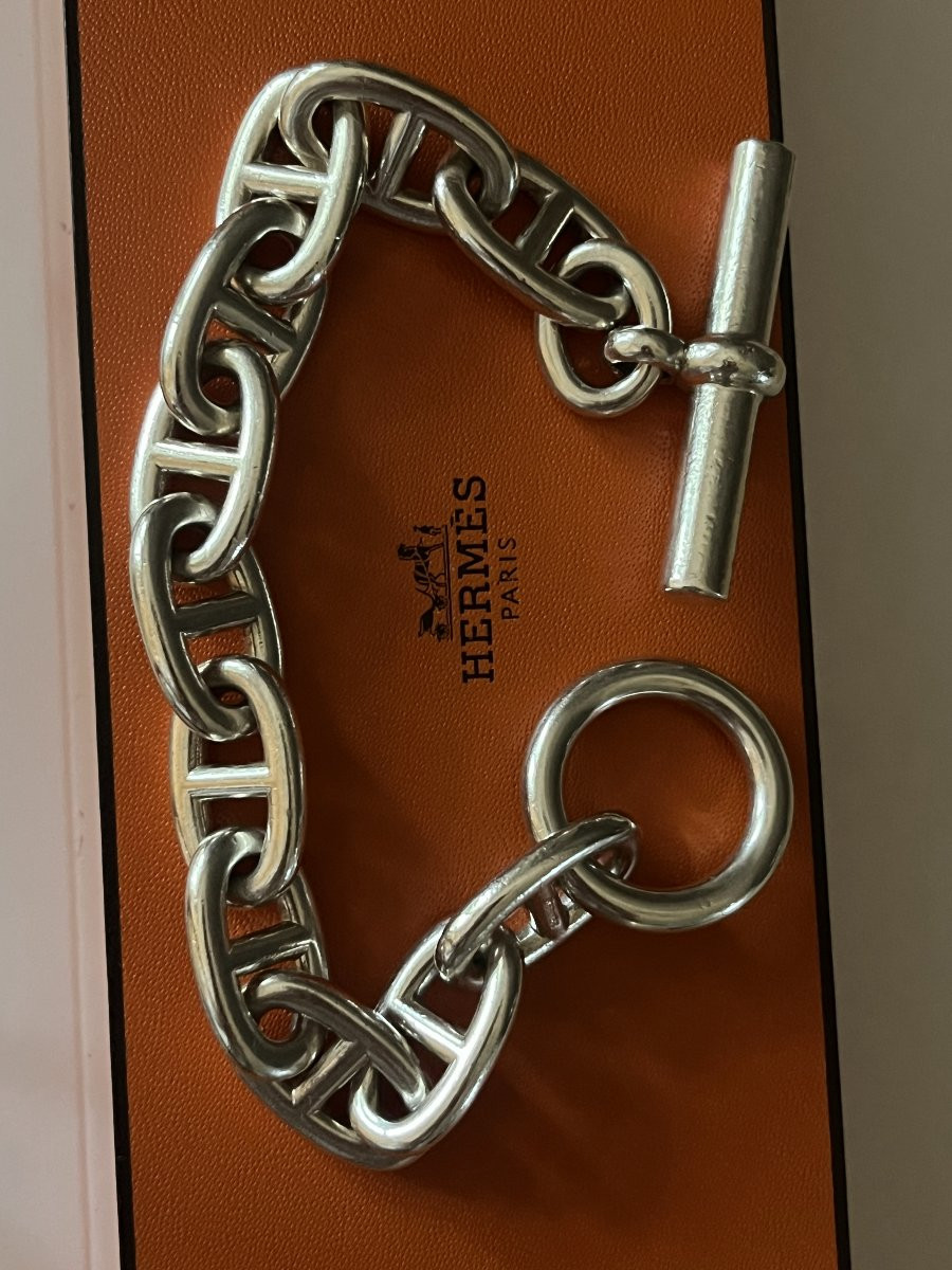 6409-Bracelet Hermès "Chaine d'Ancre" Argent 101 g-photo-2