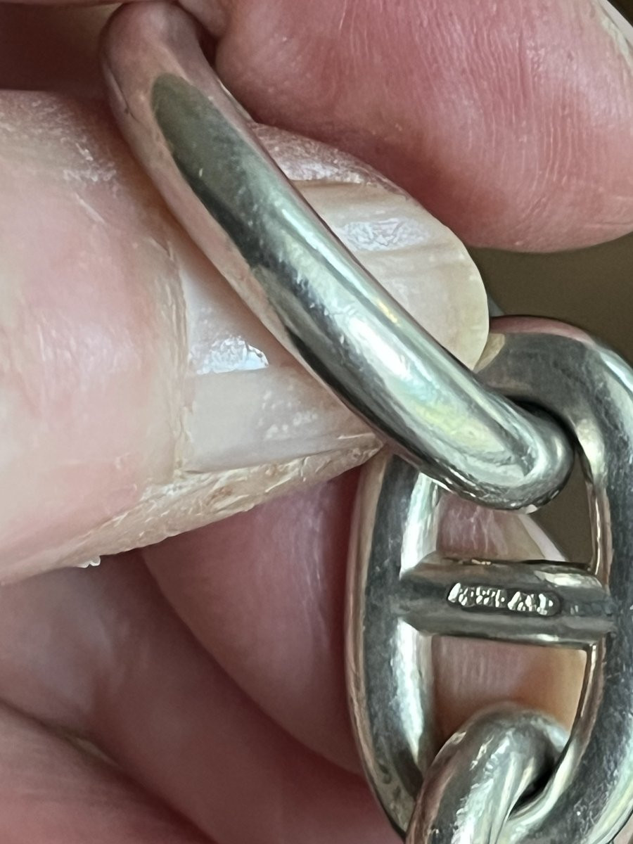 6409-Bracelet Hermès "Chaine d'Ancre" Argent 101 g-photo-3