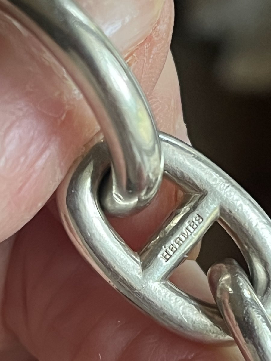 6409-Bracelet Hermès "Chaine d'Ancre" Argent 101 g-photo-4