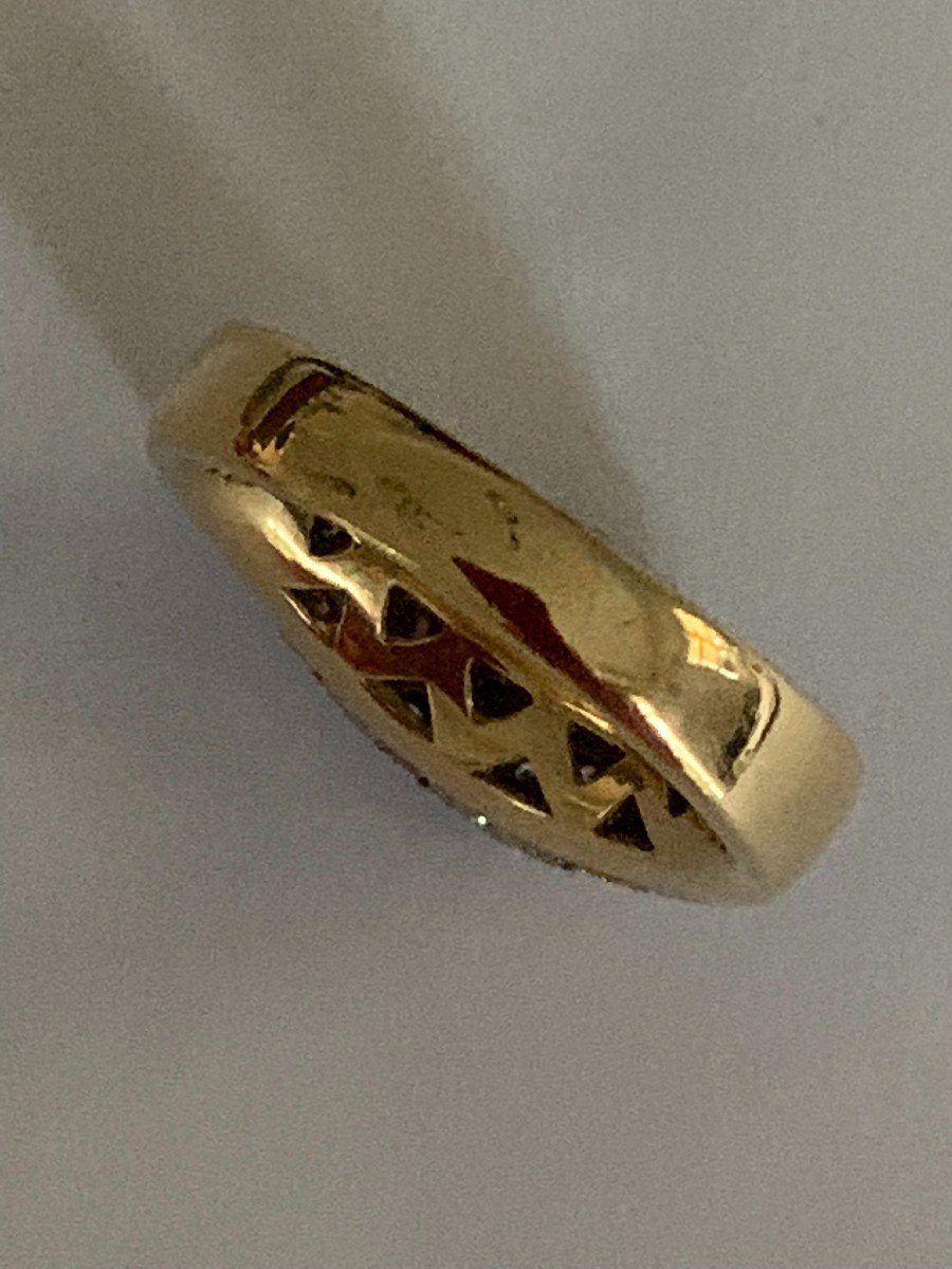 3381 – Yellow Gold Diamond Bangle Ring-photo-3