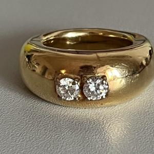 5200- Yellow Gold Diamond Bangle Ring