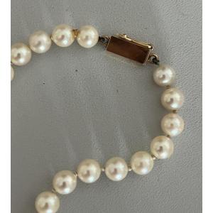 5222- Pearl Necklace With Yellow Gold Clasp