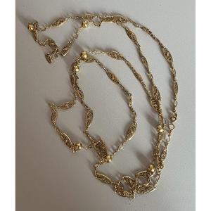 5278- Long Yellow Gold Long Necklace 150 Cm