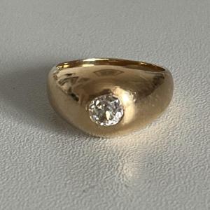 5290- Yellow Gold Diamond Bangle Ring 0.40 Ct