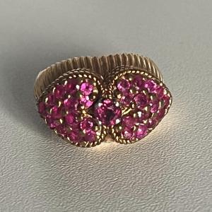 5361- Yellow Gold Twisted Ruby Ring