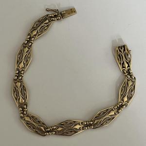 4750- Old Yellow Gold Filigree Bracelet