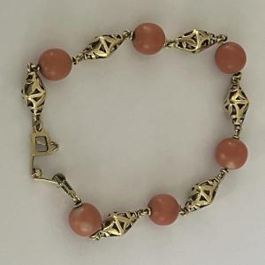 5416- Coral Yellow Gold Bracelet