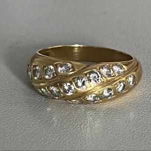 5212- Yellow Gold Diamond Bangle Ring