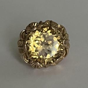 5503- Bague Or Jaune Citrine De 7,50 Ct