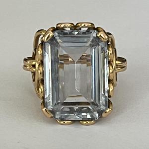 4431- Bague Or Jaune Aigue-marine 20 Ct