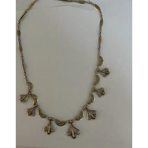 5275- Yellow Gold Filigree Link Necklace