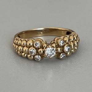 5706- Fred Yellow Gold Diamond Ring