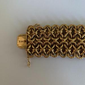 3411- Large Bracelet Or Jaune Années 1950 61g