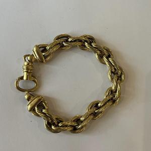 6033- Yellow Gold Articulated Bracelet Twisted Mesh