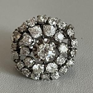 6117- Bague Or Gris Platine Diamants 2,60 Ct