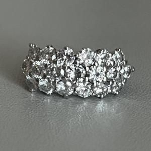 6127- Bague Bandeau Or Gris Diamants 2,30 Ct