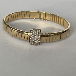 6240- Tubogaz Yellow Gold Diamond Bracelet