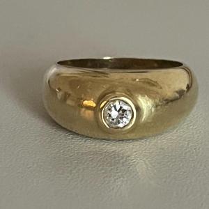 6264- Bague Jonc Or Jaune Diamant